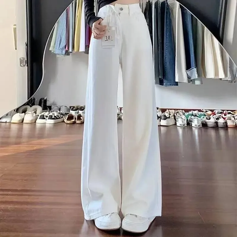 High Waist Wide Leg Fleece Lined Floor Length Loose Women's Jeans Casual Straight Cut Trousers Autumn Winter New Arrival
High Waist Wide Leg Fleece Lined Floor Length Loose Women's Jeans Casual Straight Cut Trousers Autumn Winter New Arrival