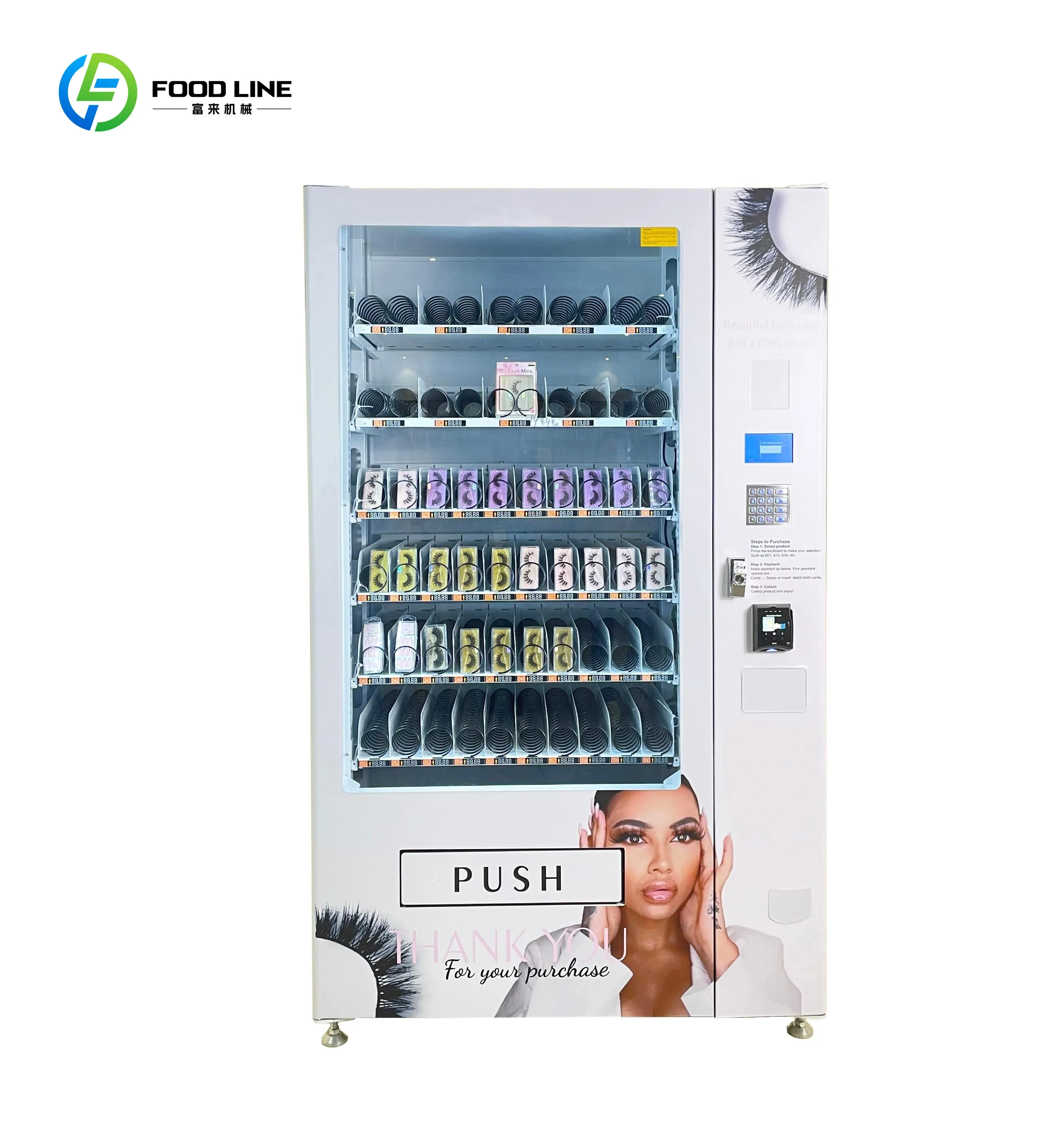 Factory Direct Sales Brand New Design Exquisite Makeup Vending Machine, Large Capacity, Selling False Eyelashes and Lipstick
Factory Direct Sales Brand New Design Exquisite Makeup Vending Machine, Large Capacity, Selling False Eyelashes and Lipstick