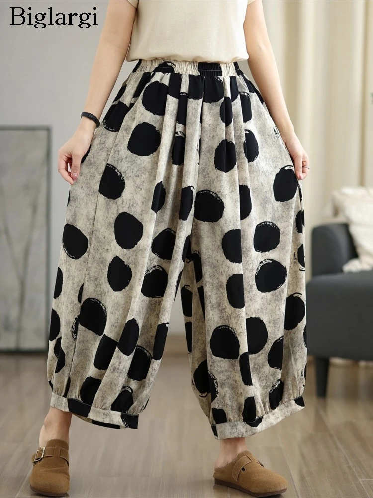 Oversized Summer Elastic High Waist Pant Women Polka Dot Print Fashion Ladies Trousers Pleated Loose Casual Woman Wide Leg Pants
Oversized Summer Elastic High Waist Pant Women Polka Dot Print Fashion Ladies Trousers Pleated Loose Casual Woman Wide Leg Pants