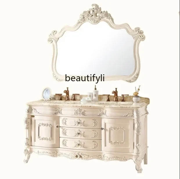 l European bathroom cabinet antique red oak marble light luxury floor double basin bathroom cabinet
l European bathroom cabinet antique red oak marble light luxury floor double basin bathroom cabinet