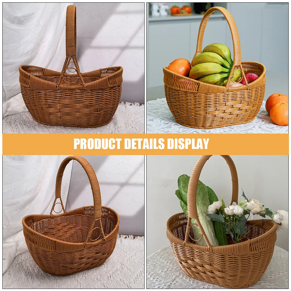 Hand Woven Multi-Function Storage Basket Portable Durable Fruit Vegetable Container with Sturdy Handle Perfect for Kitchen
Hand Woven Multi-Function Storage Basket Portable Durable Fruit Vegetable Container with Sturdy Handle Perfect for Kitchen