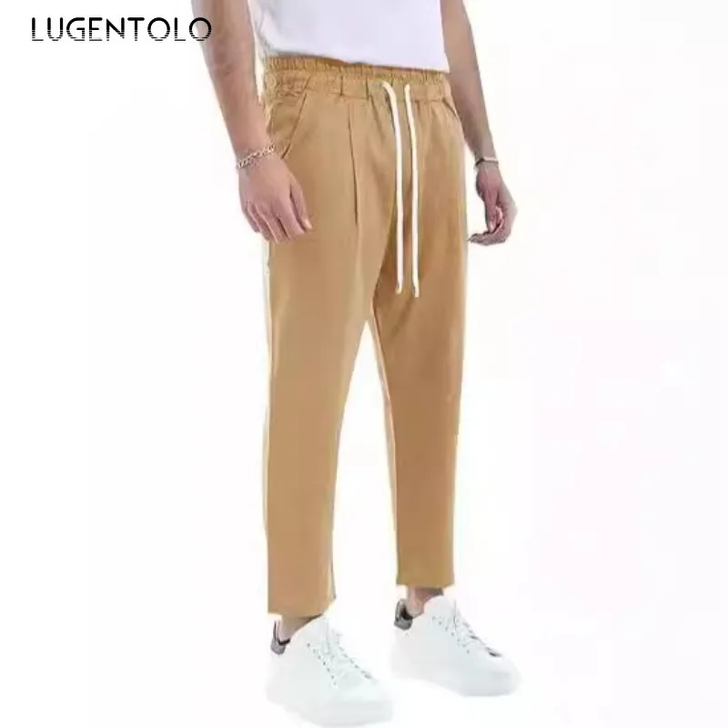 Men Ankle Pants Solid Color Loose Straight-leg Drawstring Elastic Waist Comfortable Breathable Outdoor Beach Casuals Outfits
Men Ankle Pants Solid Color Loose Straight-leg Drawstring Elastic Waist Comfortable Breathable Outdoor Beach Casuals Outfits