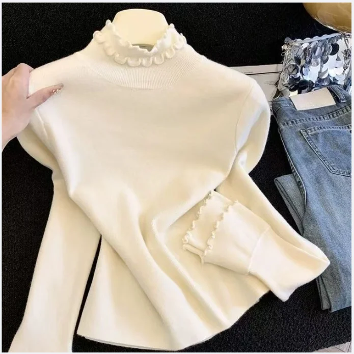 Осень-зима, женский свитер с воротником, кружевные лоскутные вязаные пуловеры, женские свитера с длинными рукавами на шнуровке с цветочным принтом, топы
Осень-зима, женский свитер с воротником, кружевные лоскутные вязаные пуловеры, женские свитера с длинными рукавами на шнуровке с цветочным принтом, топы