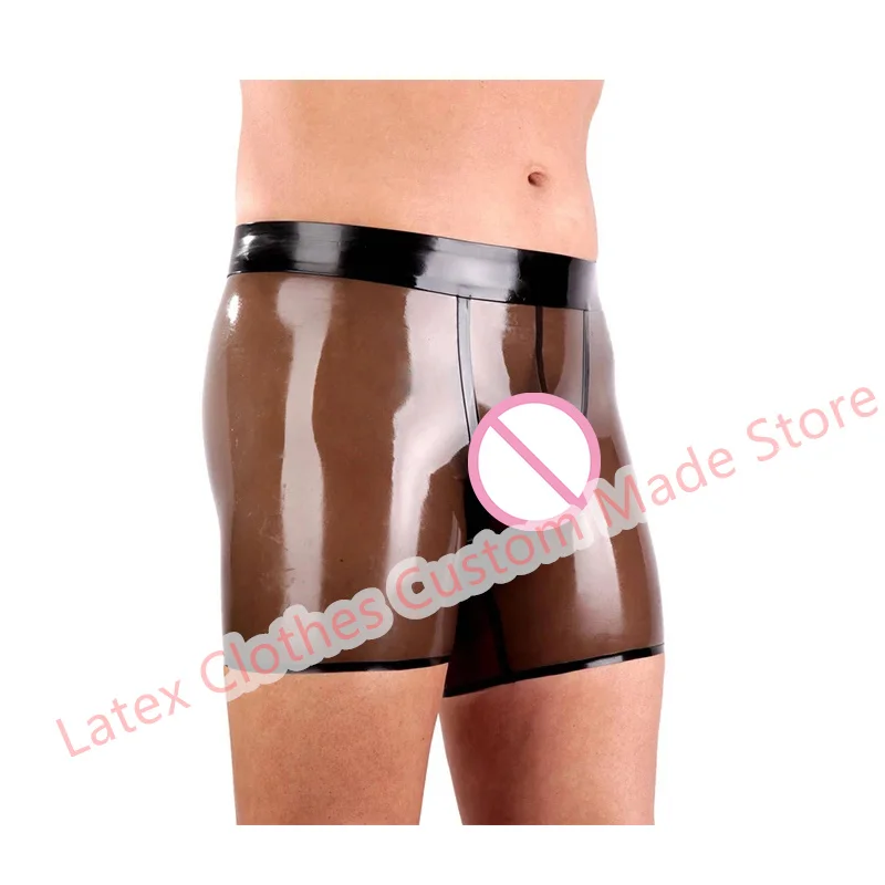 Latex Shorts Panties Trasnparent Black with Black Sexy Short Pants Rubber Men's U Pouch(no zip)
Latex Shorts Panties Trasnparent Black with Black Sexy Short Pants Rubber Men's U Pouch(no zip)