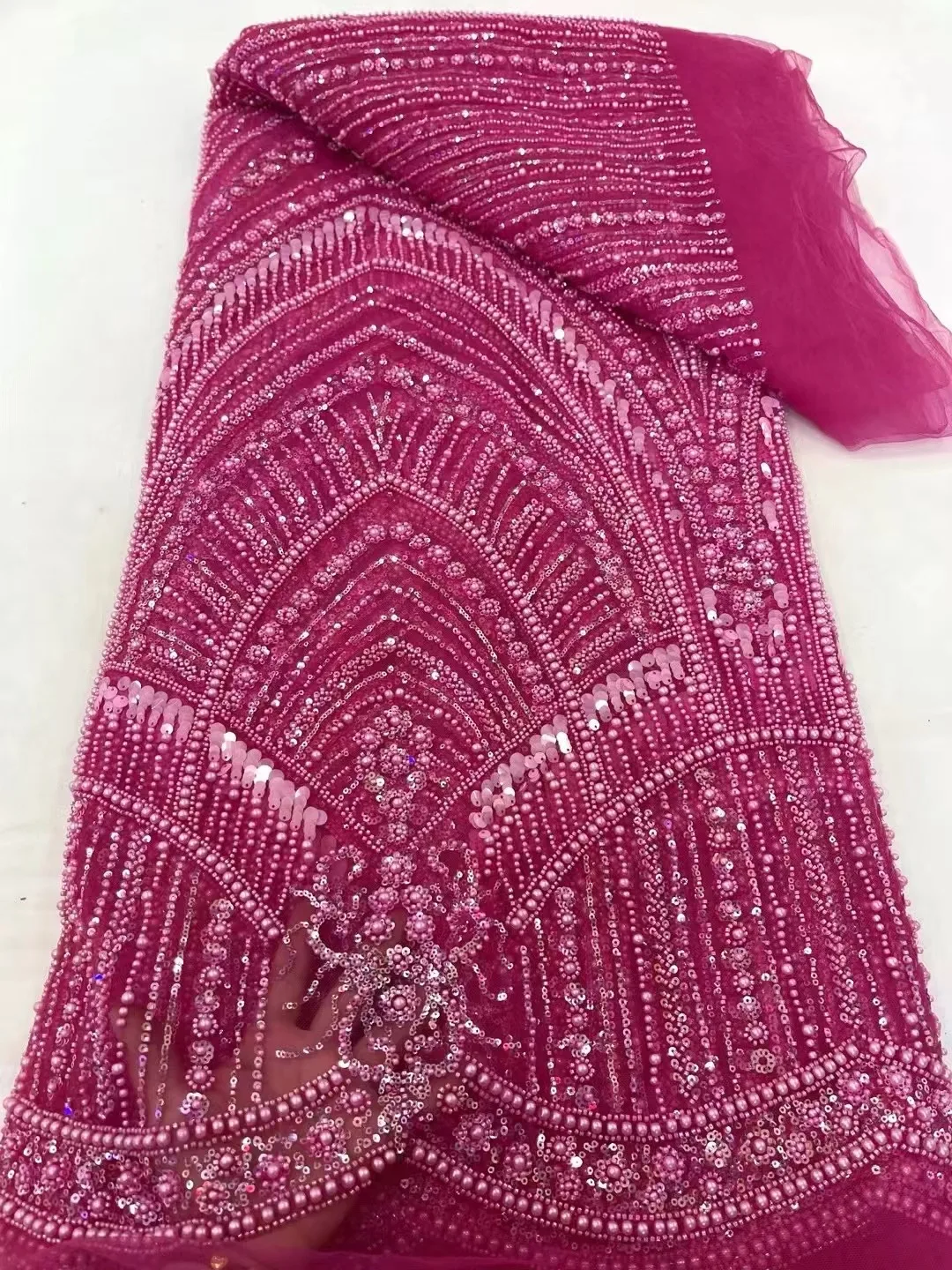 French Tulle Beads Lace Fabric African Lace Fabric 2025 High Quality Nigerian Embroidery Lace Fabric For Wedding Sewing
French Tulle Beads Lace Fabric African Lace Fabric 2025 High Quality Nigerian Embroidery Lace Fabric For Wedding Sewing