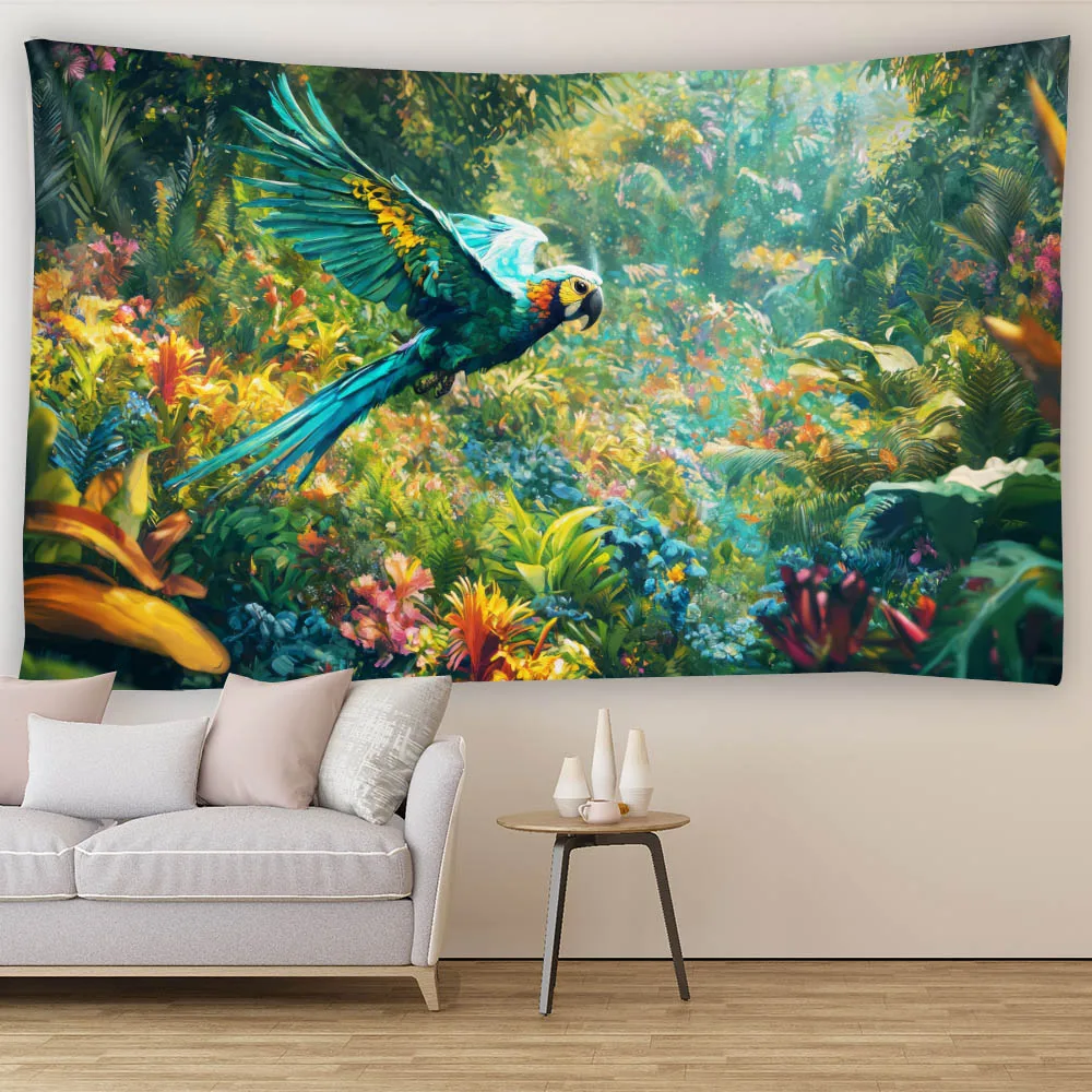 Dreamy Flower and Bird Jungle Tapestry - Polyester Fiber Fabric, Machine Washable, Suitable for Living Room and Bedroom
Dreamy Flower and Bird Jungle Tapestry - Polyester Fiber Fabric, Machine Washable, Suitable for Living Room and Bedroom
