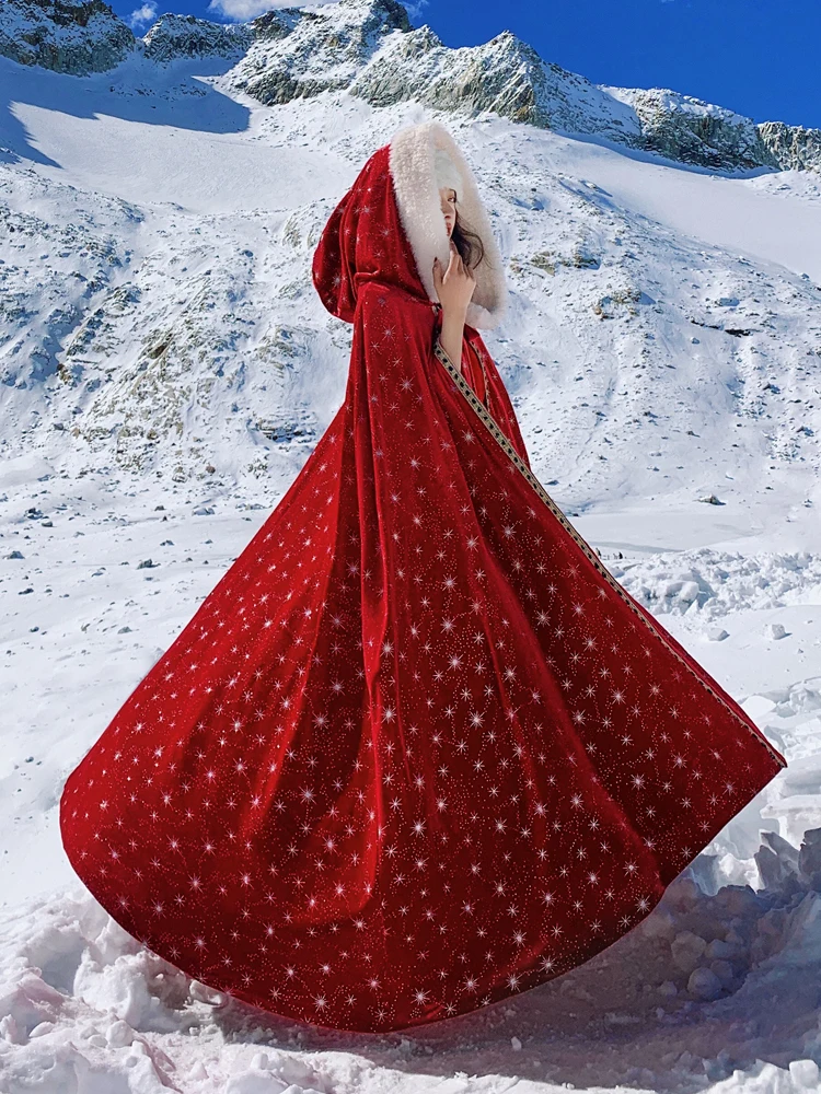 Red Cloak Female Han Costume Chinese Style Autumn and Winter Long Velvet Warm Photography Inverness Fur Collar Large Cape
Red Cloak Female Han Costume Chinese Style Autumn and Winter Long Velvet Warm Photography Inverness Fur Collar Large Cape