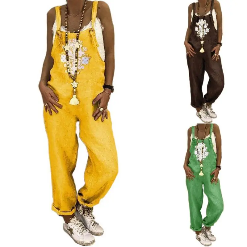 Women's Oversized Linen Cotton Jumpsuit Printed Street Style Long Pants mid Waist Overalls Fashionable Autumn Collection
Women's Oversized Linen Cotton Jumpsuit Printed Street Style Long Pants mid Waist Overalls Fashionable Autumn Collection