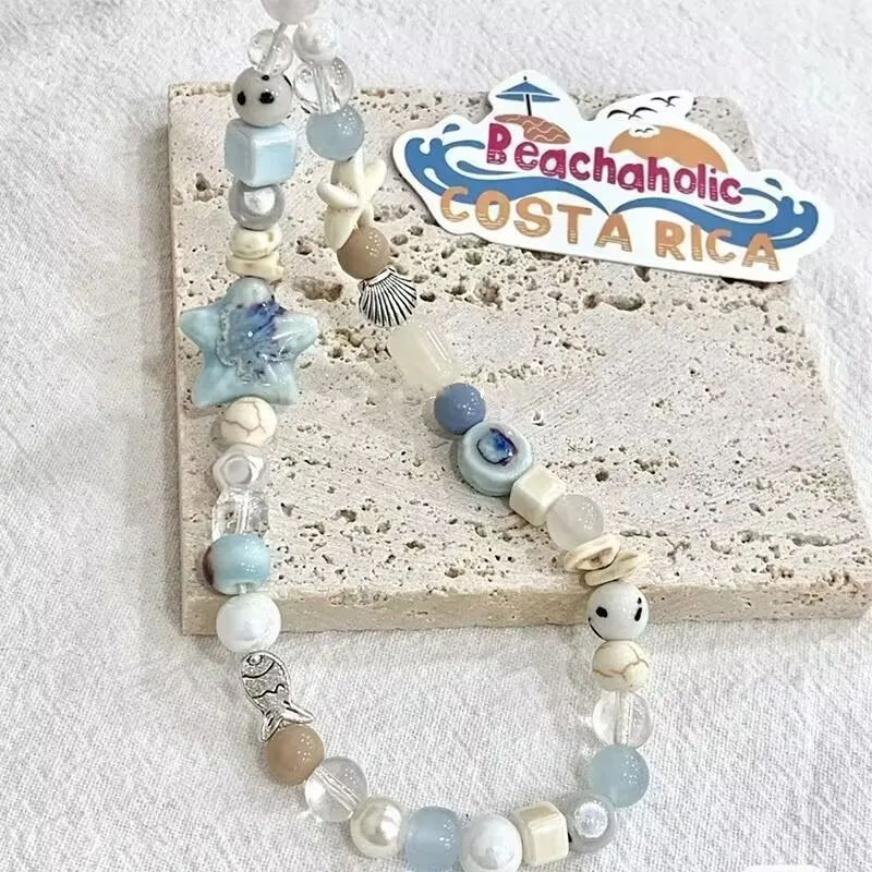 Summer Sea Breeze Stars Cell Phone Chain Beads Fresh and Clean Mobile Rope Blue System Hang Cell Phone Wrist Strap SJGS21
Summer Sea Breeze Stars Cell Phone Chain Beads Fresh and Clean Mobile Rope Blue System Hang Cell Phone Wrist Strap SJGS21