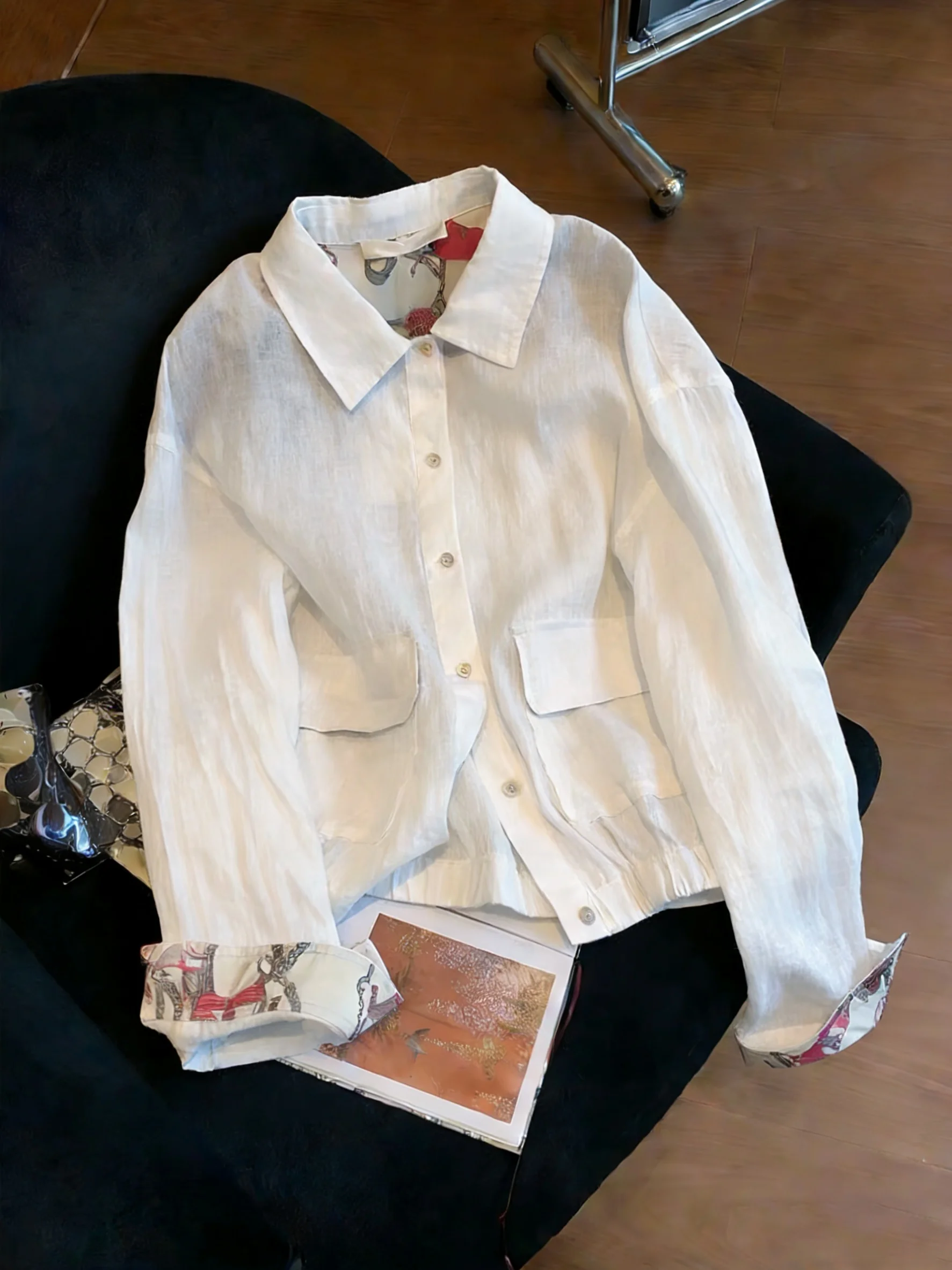 Casual Sle Long Sve Linen irt Women's Faion Retro Patchwork Turn-down Collar Spring Autumn Design Unique Versatile S...
Casual Sle Long Sve Linen irt Women's Faion Retro Patchwork Turn-down Collar Spring Autumn Design Unique Versatile S...