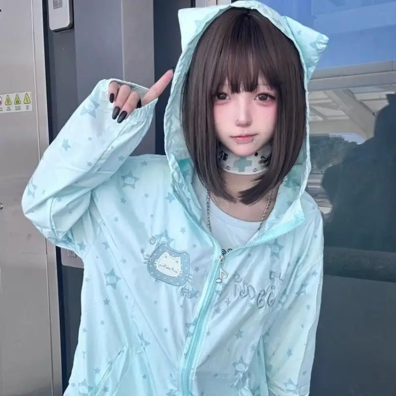 Sanrio Kitty Hooded Sunscreen Clothing Women's Uv Protection Long-Sleeved Shirt Trendy Brand Y2K Niche Coat Anime Girl Student
Sanrio Kitty Hooded Sunscreen Clothing Women's Uv Protection Long-Sleeved Shirt Trendy Brand Y2K Niche Coat Anime Girl Student