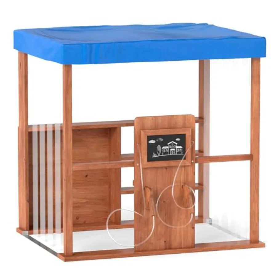 Outdoor kids gas station playhouse for pretend play, cedar wood construction, natural wood color, weather-resistant canopy and
Outdoor kids gas station playhouse for pretend play, cedar wood construction, natural wood color, weather-resistant canopy and