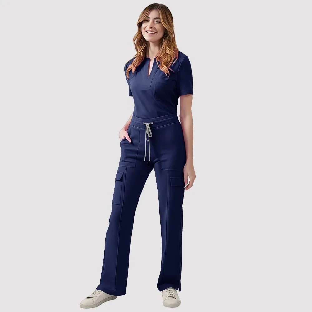 Women's Scrubs Uniforms V Neck Navy Blue Medical Scrubs Short Sleeve Long Pants Nurse Scrubs Wide Leg Purple Scrubs Set Two
Women's Scrubs Uniforms V Neck Navy Blue Medical Scrubs Short Sleeve Long Pants Nurse Scrubs Wide Leg Purple Scrubs Set Two