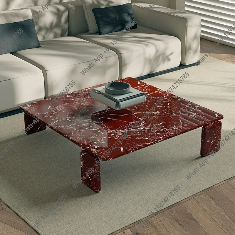 French retro natural purple red marble square coffee table combination light luxury senior designer luxury stone edge table
French retro natural purple red marble square coffee table combination light luxury senior designer luxury stone edge table