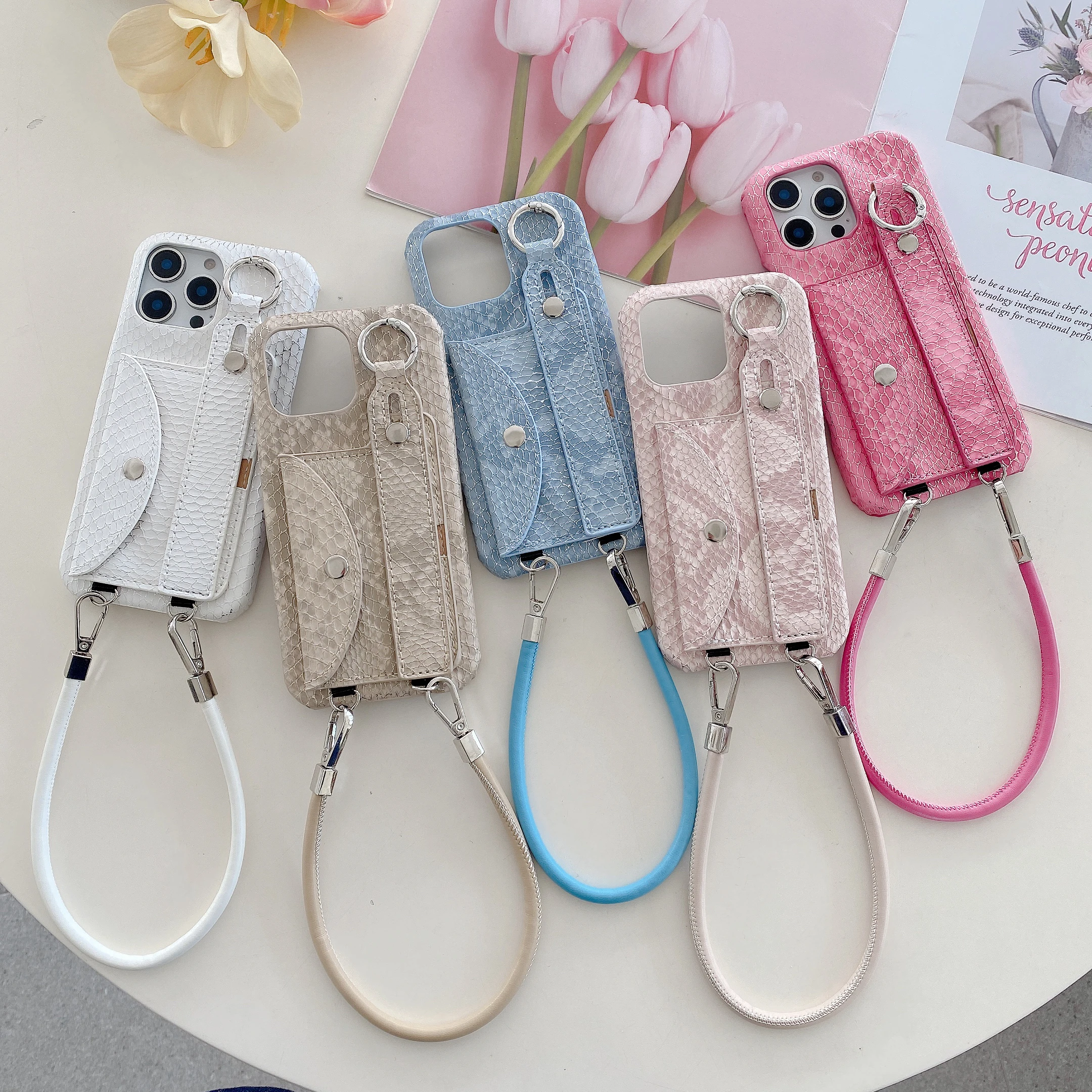 Snakeskin Grain Leather Hand Strap Card Holder Wallet Case For iPhone 16 Pro Max 15 14 13 12, Wristband Kickstand Cover Lanyard
Snakeskin Grain Leather Hand Strap Card Holder Wallet Case For iPhone 16 Pro Max 15 14 13 12, Wristband Kickstand Cover Lanyard