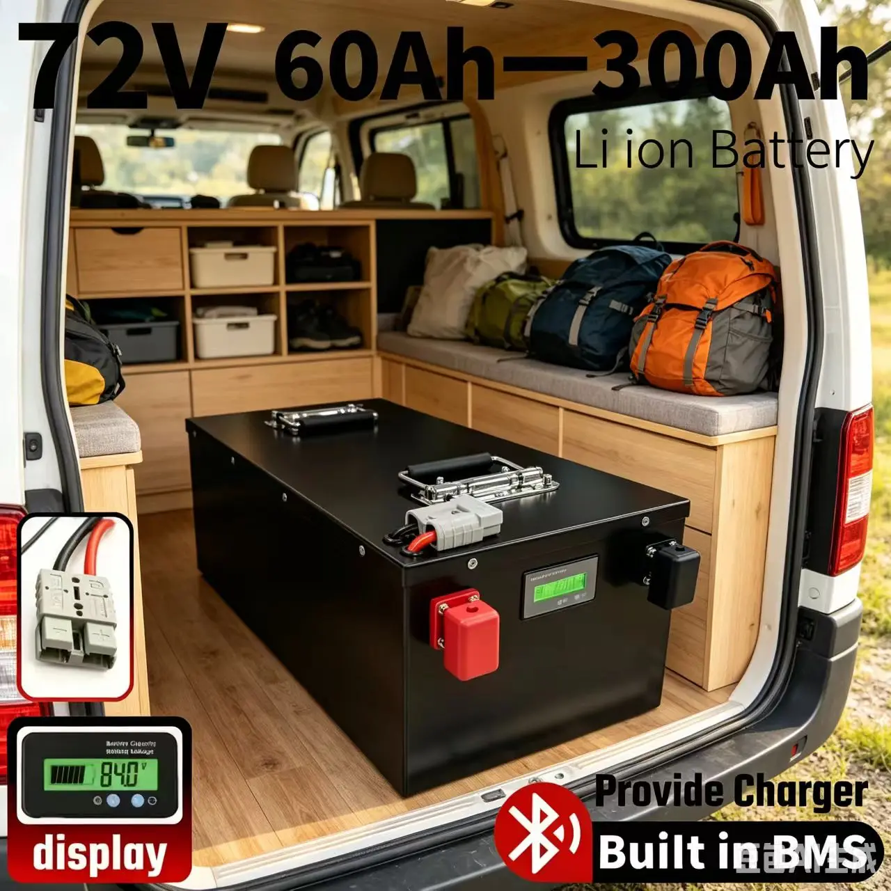72V High Capacity Lithium Battery Li-ion for 7KW 14KW Electric Scooter Motorcycle Tricycle Hybrid - 60Ah to 300Ah Options
72V High Capacity Lithium Battery Li-ion for 7KW 14KW Electric Scooter Motorcycle Tricycle Hybrid - 60Ah to 300Ah Options