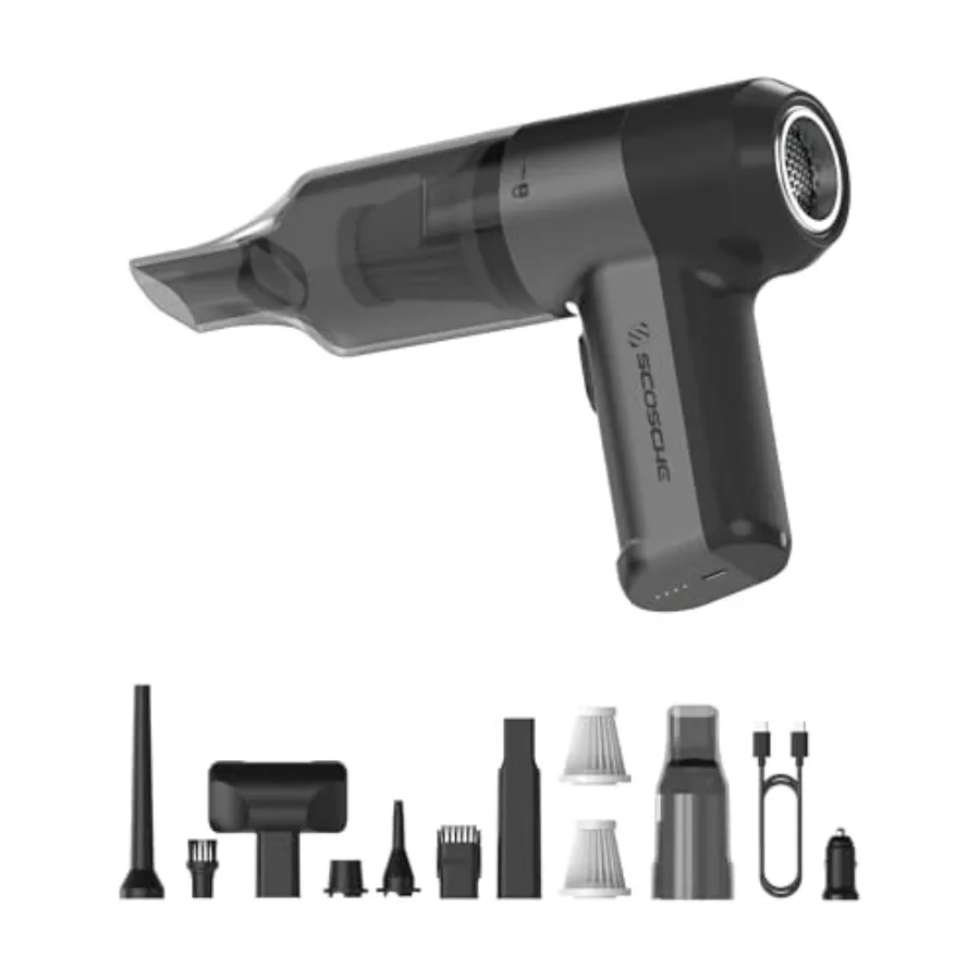 SCOVAC 4-in-1 Cordless Handheld Vacuum Cleaner with Inflator Deflator and Air Duster Small High Power Rechargeable and Portable
SCOVAC 4-in-1 Cordless Handheld Vacuum Cleaner with Inflator Deflator and Air Duster Small High Power Rechargeable and Portable