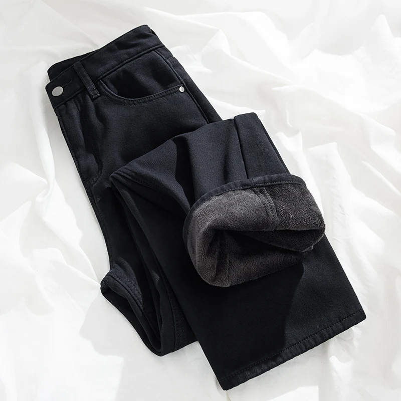 Women's Autumn/Winter Jeans Fleece-Lined and Thickened Straight-Leg Loose-Fit Plus Size for Cold Weather Classic Stretch Trouser
Women's Autumn/Winter Jeans Fleece-Lined and Thickened Straight-Leg Loose-Fit Plus Size for Cold Weather Classic Stretch Trouser