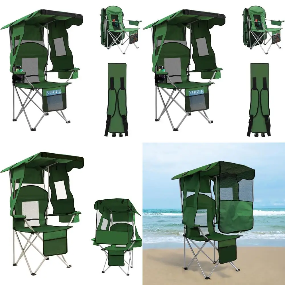 Folding Camping Chair with Canopy, Beach Chair with Canopy Shade with Cup Holders, Cooler Bag for Camping, Fishing, Beach, Sport
Folding Camping Chair with Canopy, Beach Chair with Canopy Shade with Cup Holders, Cooler Bag for Camping, Fishing, Beach, Sport
