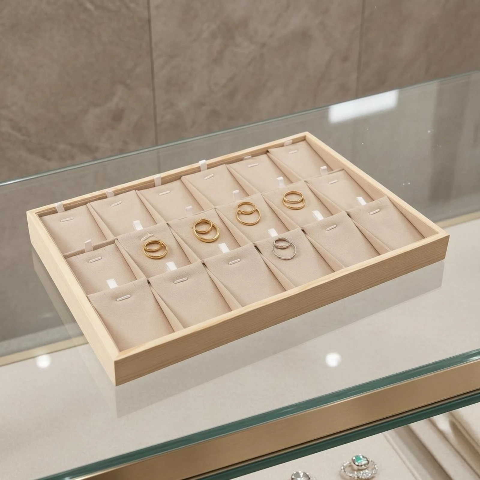 Wood Jewelry Tray Wooden Cloth-Lined-Lined Tray Home Storage Flat Profile Scratch-Resistant
Wood Jewelry Tray Wooden Cloth-Lined-Lined Tray Home Storage Flat Profile Scratch-Resistant