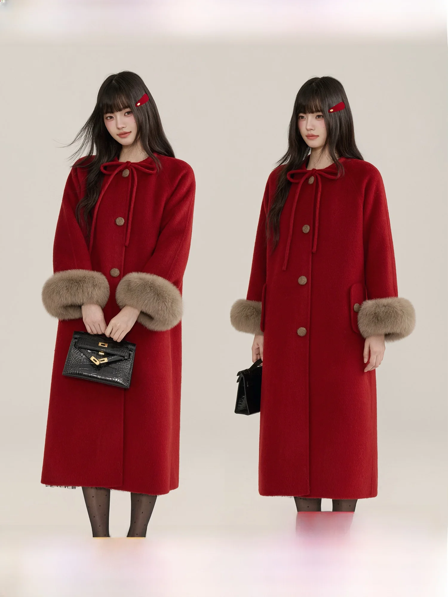 Двустороннее шерстяное пальто с узловой отделкой и съемными меховыми манжетами, ручной работы, средней длины, женская верхняя одежда
Двустороннее шерстяное пальто с узловой отделкой и съемными меховыми манжетами, ручной работы, средней длины, женская верхняя одежда