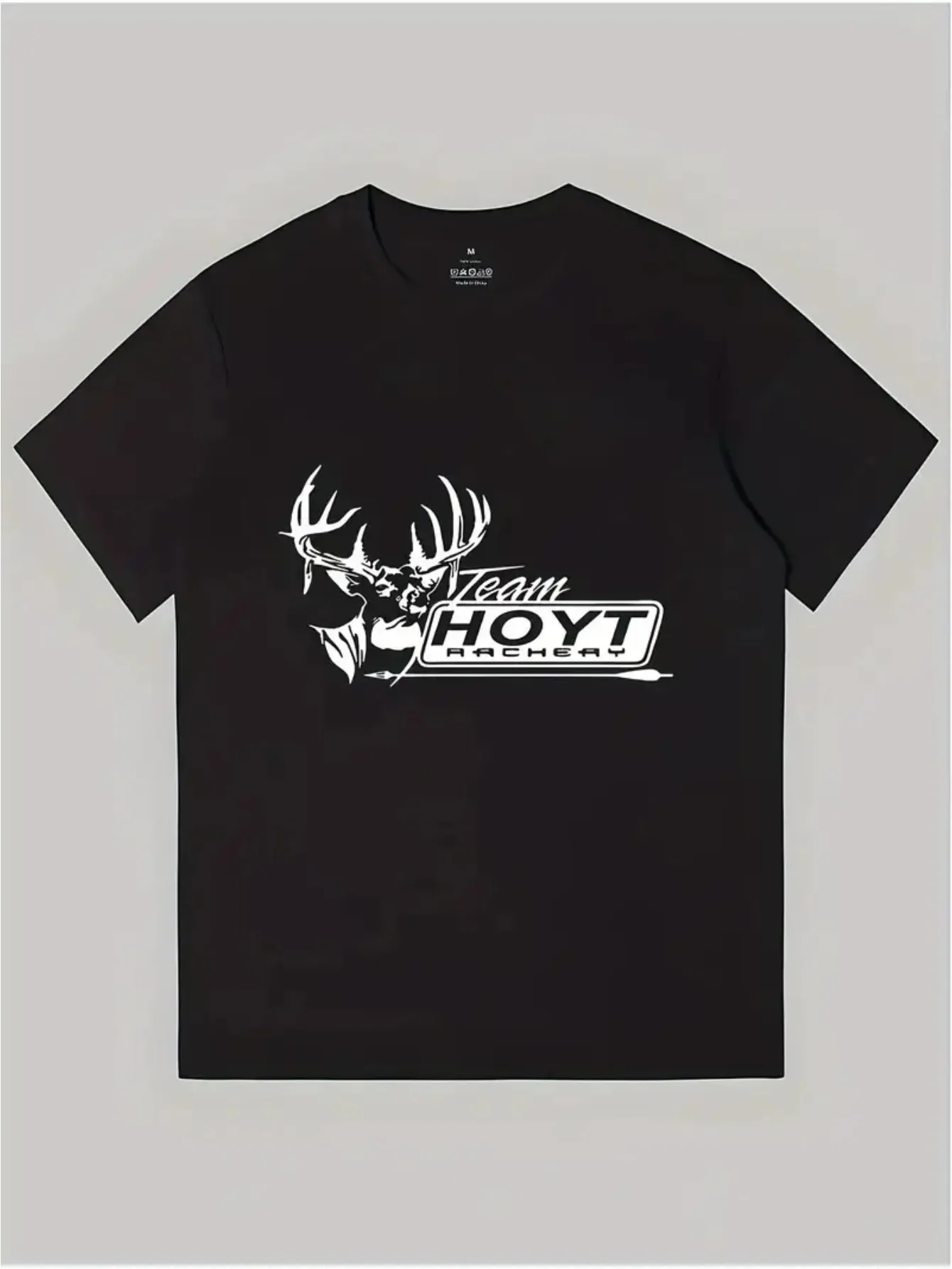 HOYT Arrow Team Deer Head Graphic T-Shirt - Men's & Women's Black Cotton Tee, Breathable & Moisture-Wicking, Casual Style
HOYT Arrow Team Deer Head Graphic T-Shirt - Men's & Women's Black Cotton Tee, Breathable & Moisture-Wicking, Casual Style