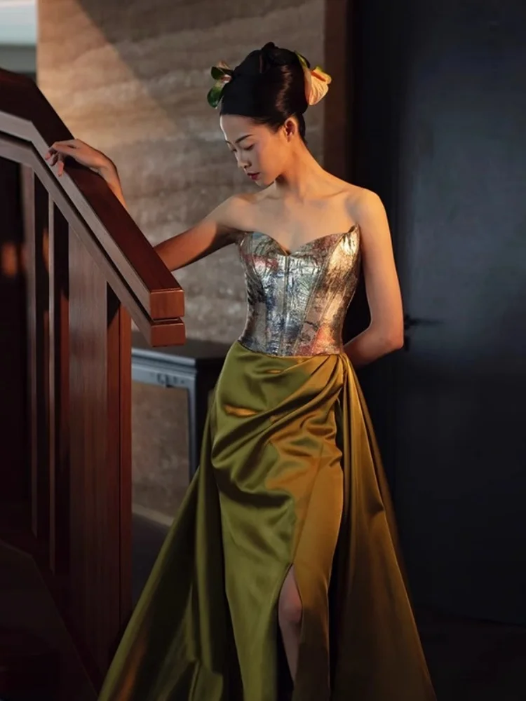 een Morning Robe Wedding Dr Ele Split Fi Tail Gown for Engagement And Bridal Dres Luxury mat Sle Long ...
een Morning Robe Wedding Dr Ele Split Fi Tail Gown for Engagement And Bridal Dres Luxury mat Sle Long ...