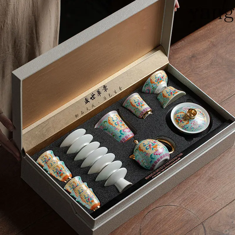 LMM Handmade Enamel Color Kung Fu Tea Set Household High-end Light Luxury Court Style Tea Pot Lid
LMM Handmade Enamel Color Kung Fu Tea Set Household High-end Light Luxury Court Style Tea Pot Lid