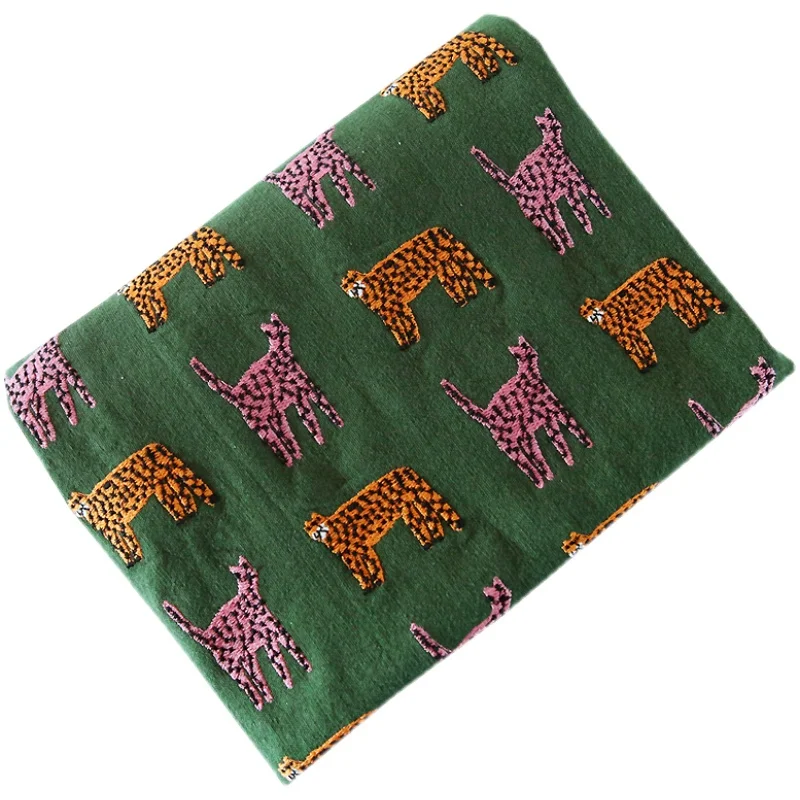 Fabric Wide158cmCanvasCartoon Cheetah Embroidery Thickened Dark Green Cotton Liner Diy Home Fabric Bag Pillow Europe and America
Fabric Wide158cmCanvasCartoon Cheetah Embroidery Thickened Dark Green Cotton Liner Diy Home Fabric Bag Pillow Europe and America