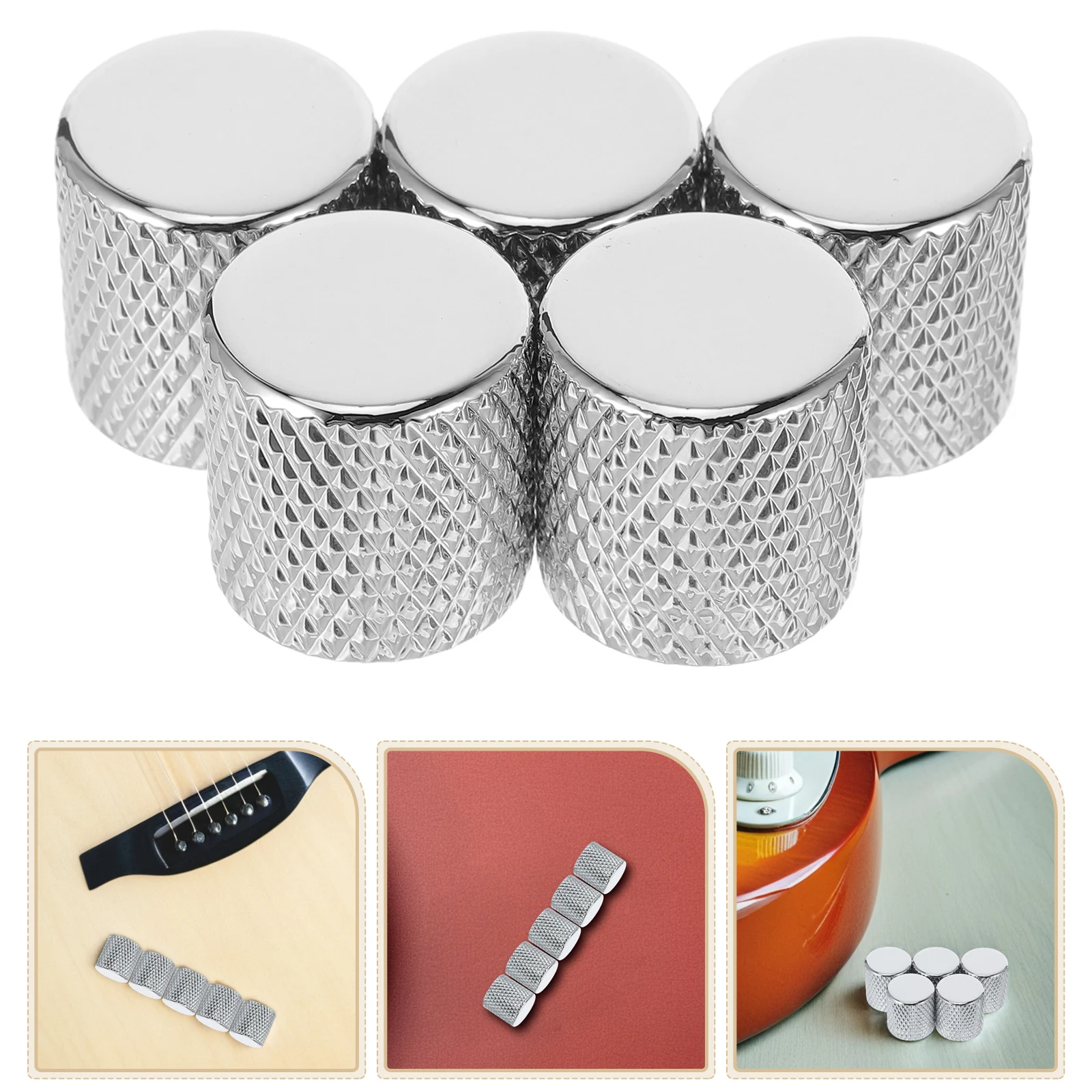 5Pcs Guitar Knobs Metal Flat Top Electric Guitar Bass Control Knobs Tone Volume Replacement Knob Cap Potentiometer Knob
5Pcs Guitar Knobs Metal Flat Top Electric Guitar Bass Control Knobs Tone Volume Replacement Knob Cap Potentiometer Knob