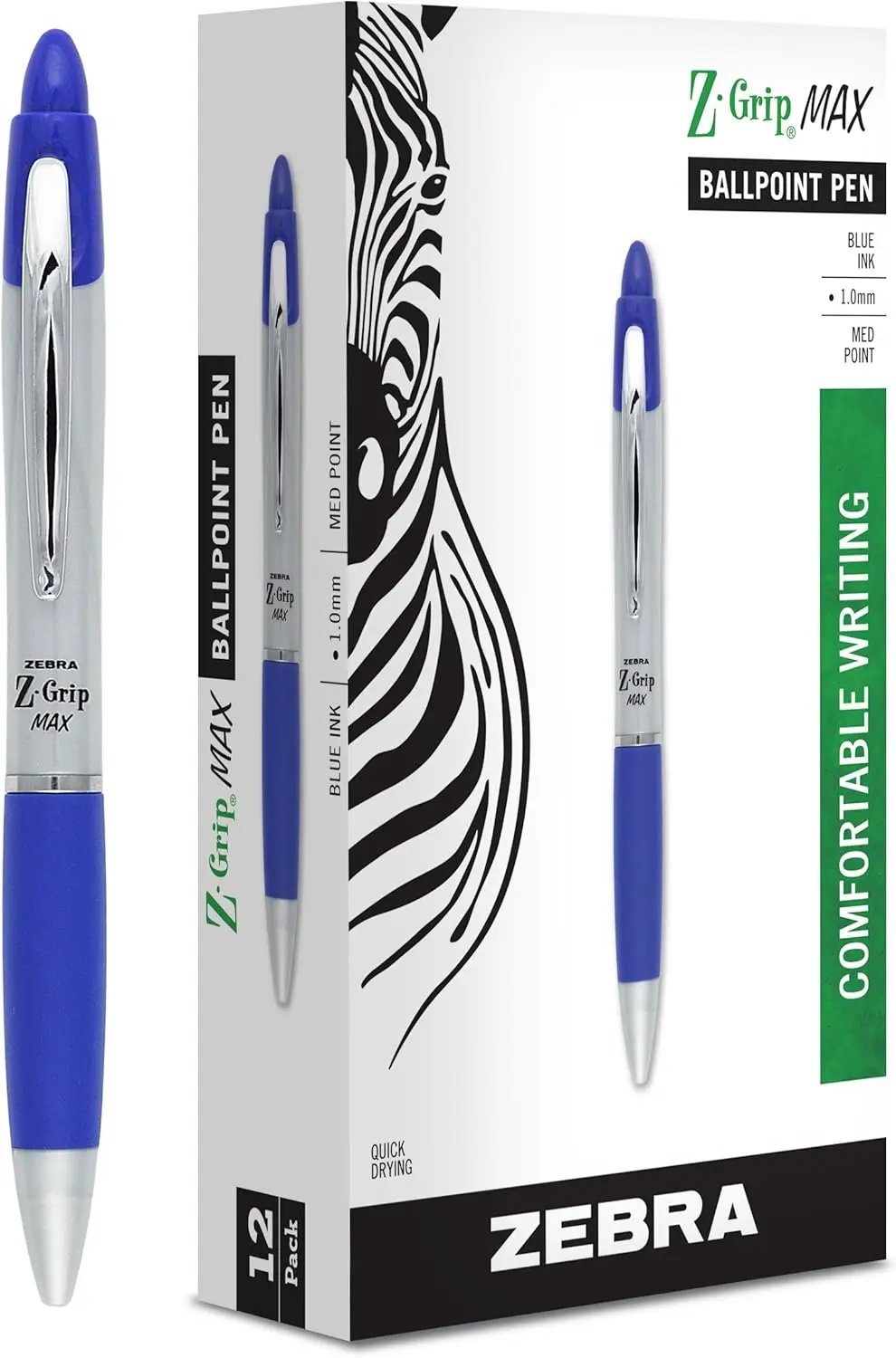 Retractable Ballpoint Pens, Blue Ink, 1.0mm Medium Point, Wide Barrel with Comfortable Grip, 12-Pack
Retractable Ballpoint Pens, Blue Ink, 1.0mm Medium Point, Wide Barrel with Comfortable Grip, 12-Pack