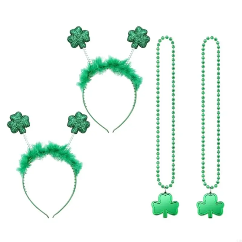 652F Green Clovers Headbands and Necklaces Set Soft Comfortable Lovely Hair Hoop for Adults and Kids
652F Green Clovers Headbands and Necklaces Set Soft Comfortable Lovely Hair Hoop for Adults and Kids