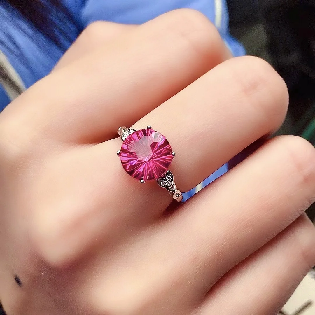 Luxury Sterling Silver Pink Topaz Ring for Party 4ct 10mm VVS Grade Real Topaz Silver Ring for Engagement Brithday Gift for Girl
Luxury Sterling Silver Pink Topaz Ring for Party 4ct 10mm VVS Grade Real Topaz Silver Ring for Engagement Brithday Gift for Girl