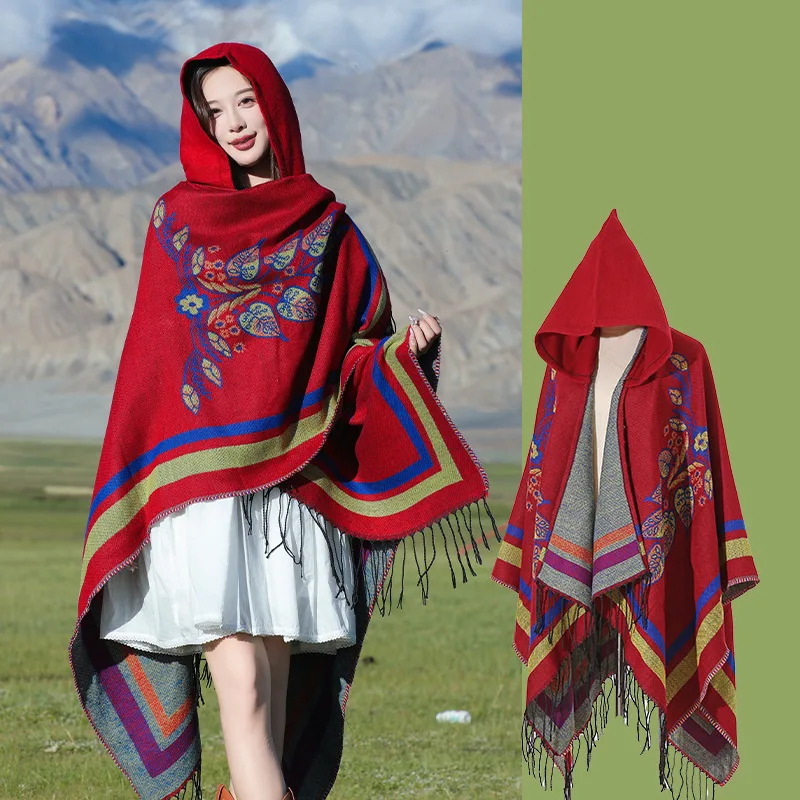 Женская шаль большого размера нового стиля, дорожный наряд в этническом стиле, стильная элегантная накидка-пончо, верхняя одежда
Женская шаль большого размера нового стиля, дорожный наряд в этническом стиле, стильная элегантная накидка-пончо, верхняя одежда