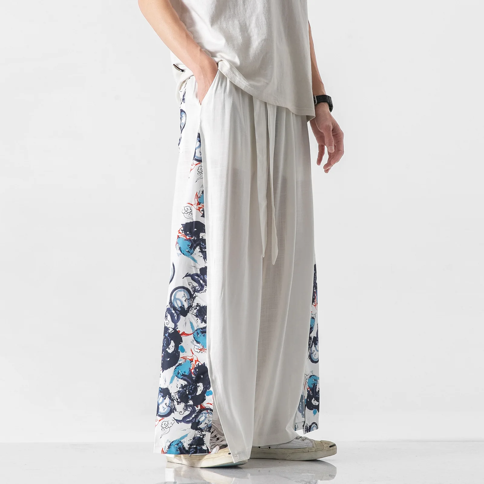 New Chinese Style Bottoms Cotton Linen Men's Casual Zen Pants Plus Size Trouser Fashionable Patchwork Printed Pants 3XL 4XL 5XL
New Chinese Style Bottoms Cotton Linen Men's Casual Zen Pants Plus Size Trouser Fashionable Patchwork Printed Pants 3XL 4XL 5XL