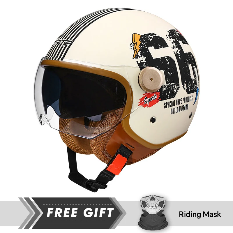 DOT 3/4 Open Face Motorcycle Helmets Retro Motorbike Jet Helmets Daul Lens Vintage Chopper Capacete De Moto Bike Scooter Men
DOT 3/4 Open Face Motorcycle Helmets Retro Motorbike Jet Helmets Daul Lens Vintage Chopper Capacete De Moto Bike Scooter Men