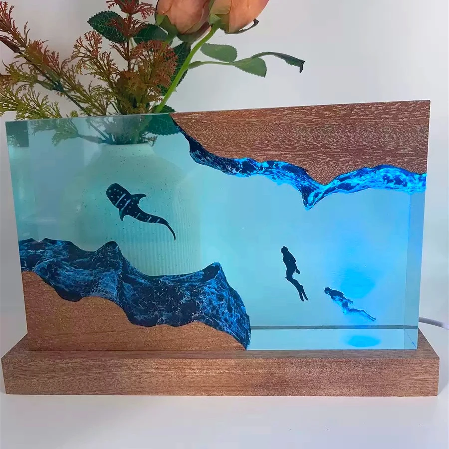 Deep-sea Exploration Creative Atmosphere Resin Wood Luminous Decoration Whale Shark and Diver Home Decoration High-end Gift
Deep-sea Exploration Creative Atmosphere Resin Wood Luminous Decoration Whale Shark and Diver Home Decoration High-end Gift