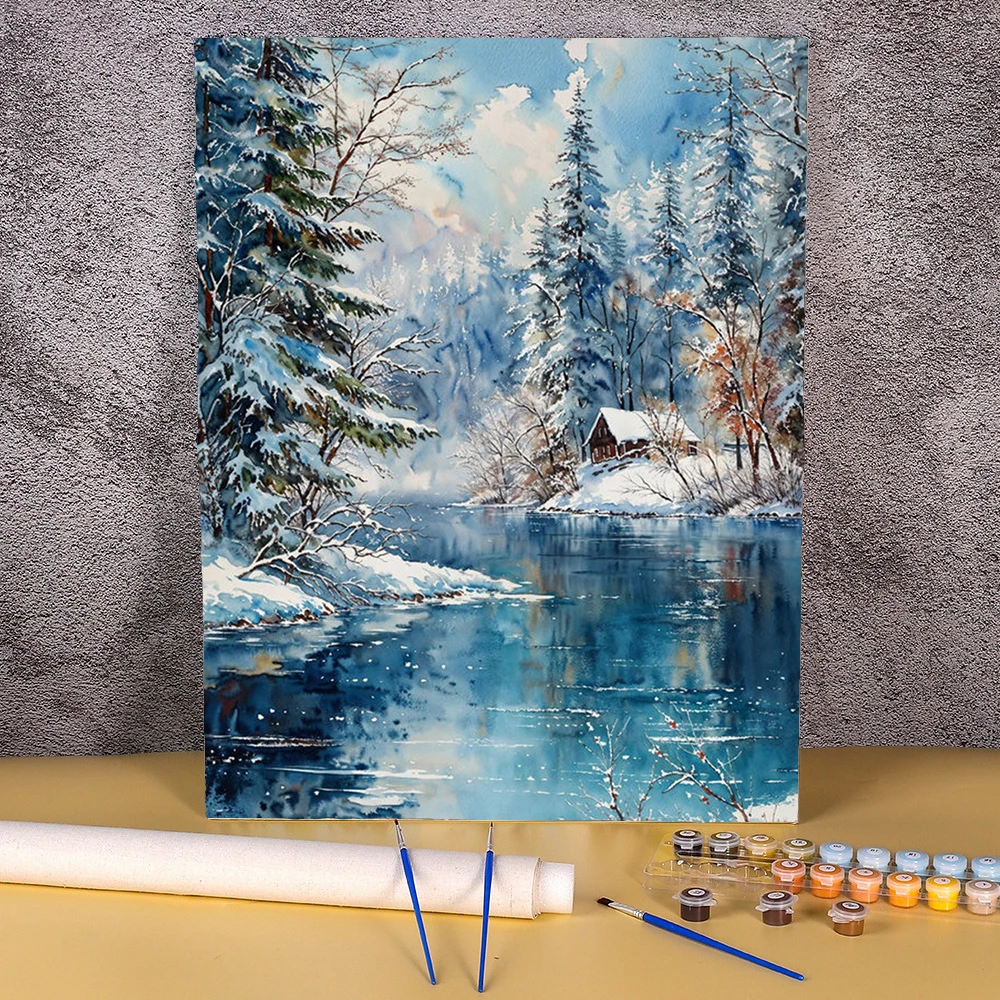 Painting By Numbers On Canvas Snow River Forest Landscape For Adults Kits Diy Paint With Numbers Drawing Handmade Diy Gift
Painting By Numbers On Canvas Snow River Forest Landscape For Adults Kits Diy Paint With Numbers Drawing Handmade Diy Gift