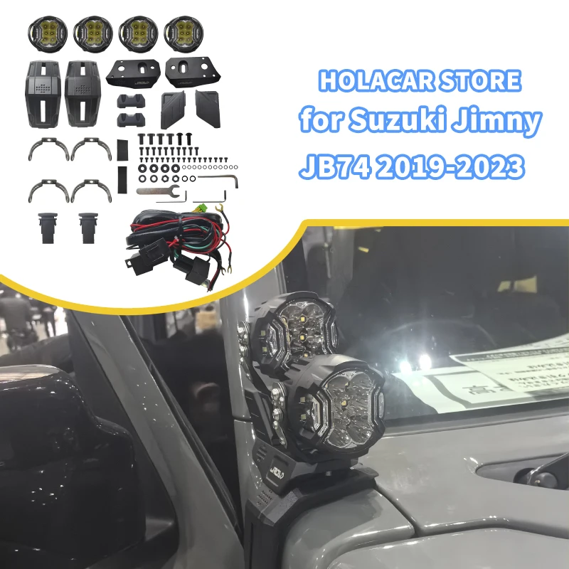 Aluminum A-Pillar Light Bracket Kit For Suzuki Jimny, 4 LED Lights + Double Brackets JB64 JB74 3DOOR 5DOOR
Aluminum A-Pillar Light Bracket Kit For Suzuki Jimny, 4 LED Lights + Double Brackets JB64 JB74 3DOOR 5DOOR