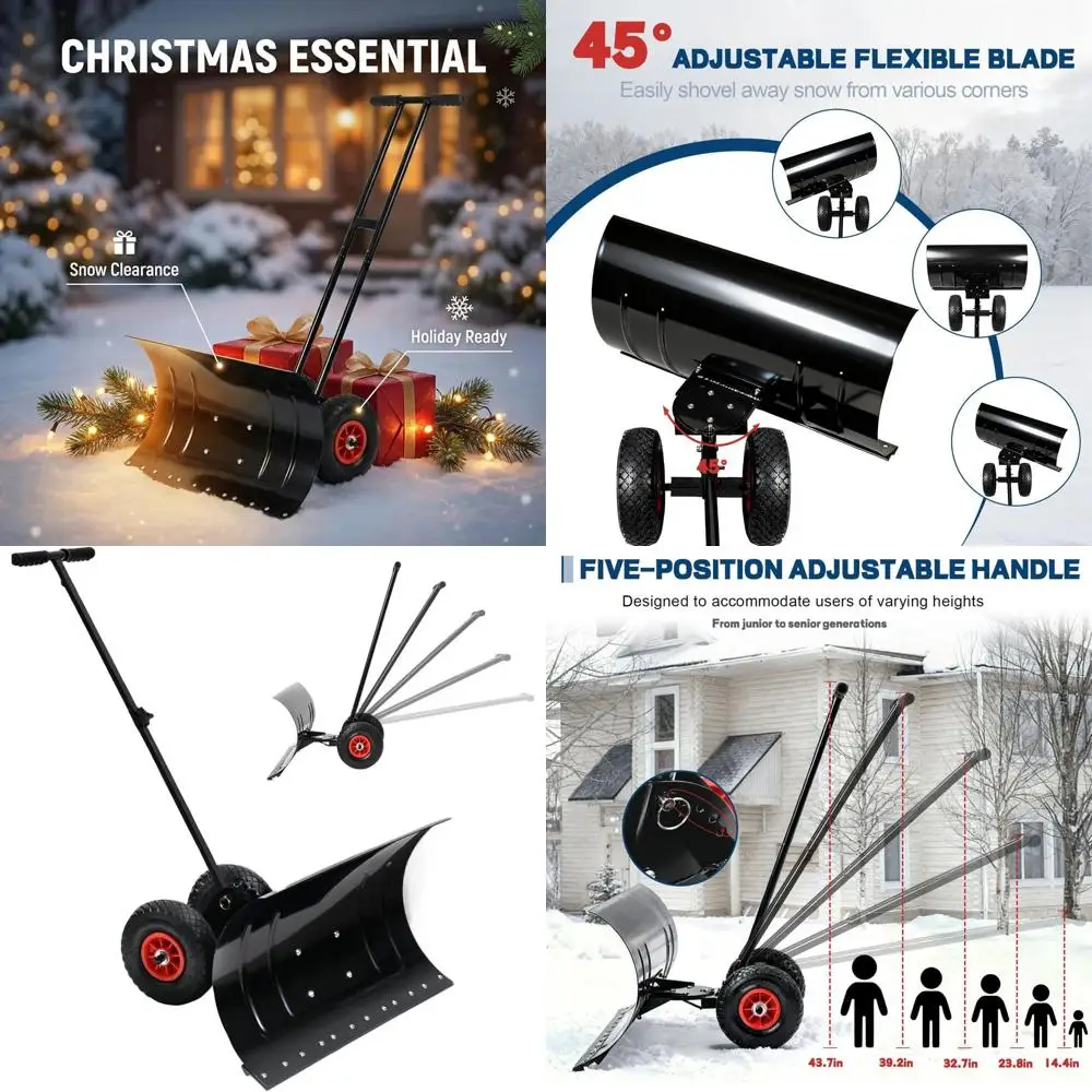 Adjustable 29 Wheeled Snow Shovel with Pivoting Chute for Driveways, Sidewalks, and More
Adjustable 29 Wheeled Snow Shovel with Pivoting Chute for Driveways, Sidewalks, and More