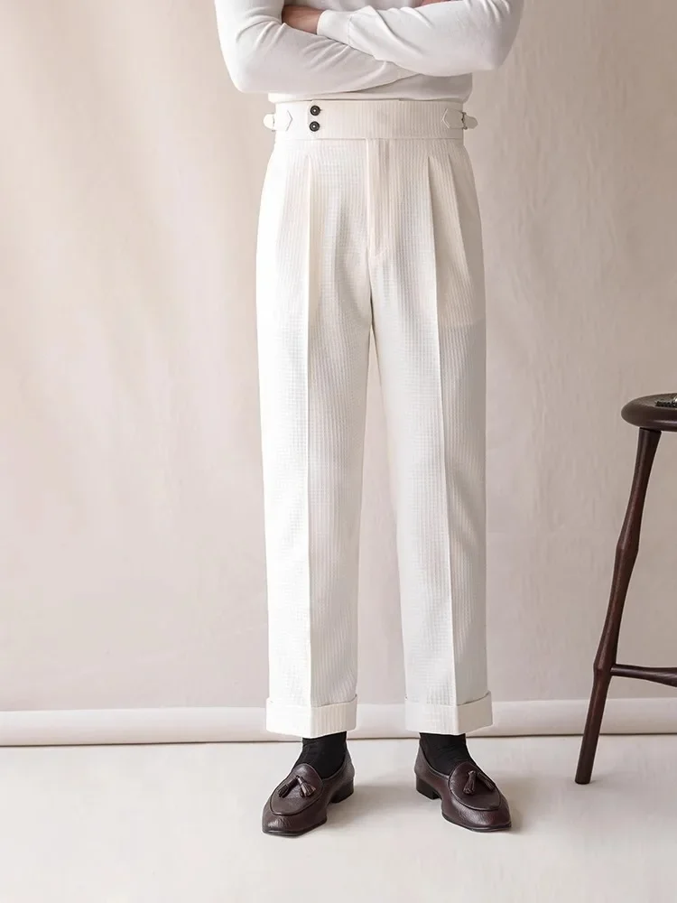 Top Brand Men Fashion Pantalones Hombre High Waist Business Casual Suit Pencil Pants Male Clothing Slim Fit Formal Wear Trousers
Top Brand Men Fashion Pantalones Hombre High Waist Business Casual Suit Pencil Pants Male Clothing Slim Fit Formal Wear Trousers