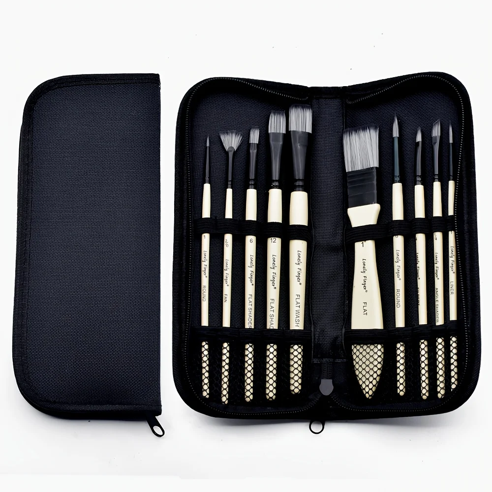 10pcs Professional Synthetic Artist Paint Brushes with Storage Case, for Acrylics, Watercolor & Gouache Painting
10pcs Professional Synthetic Artist Paint Brushes with Storage Case, for Acrylics, Watercolor & Gouache Painting