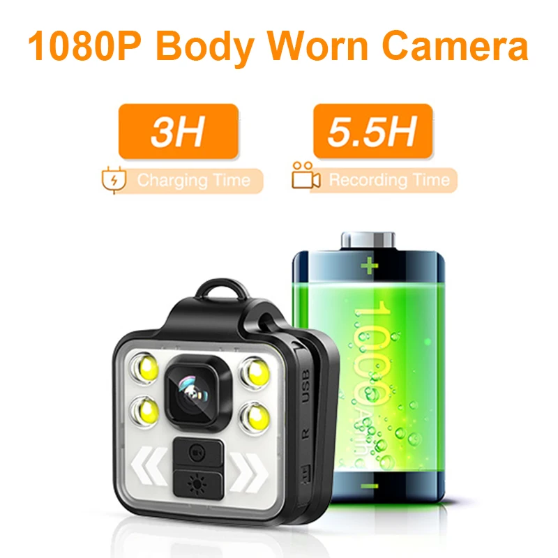 1080P Mini Body Camera Video Recorder, Body Worn Camera with LED Brightness, 5-6HR Battery Life for Riding, Law Enforcement
1080P Mini Body Camera Video Recorder, Body Worn Camera with LED Brightness, 5-6HR Battery Life for Riding, Law Enforcement