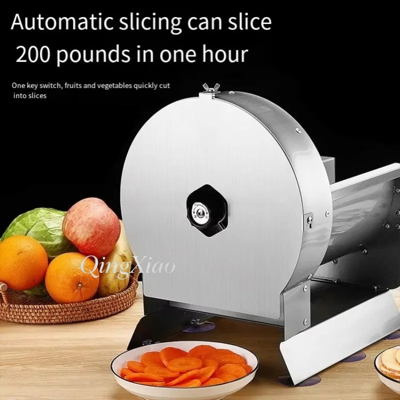 Stainless Steel Manual Electric Dual Use Automatic Slicing Machine Commercial Cutter For Lemon Fruit Potato Vegetable Processing