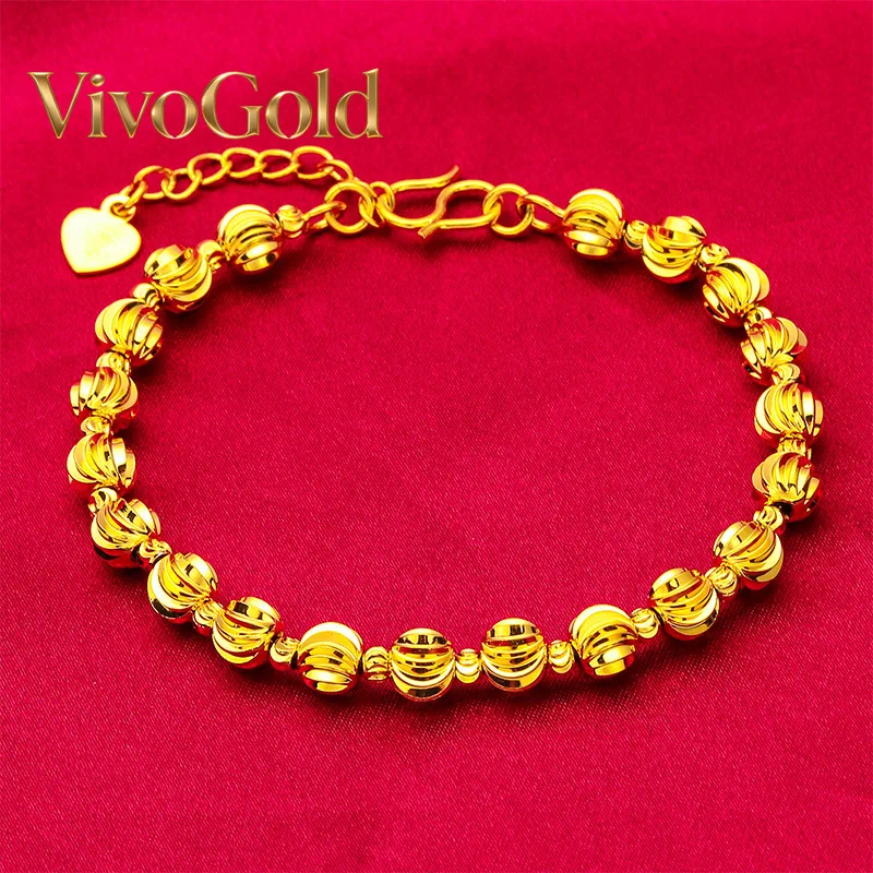 Браслет VivoGold с золотыми бусинами 24K | Золотые бусины AU999 из чистого золота, круглые, с теплым блеском, элегантные, для повседневного ношения.
Браслет VivoGold с золотыми бусинами 24K | Золотые бусины AU999 из чистого золота, круглые, с теплым блеском, элегантные, для повседневного ношения.