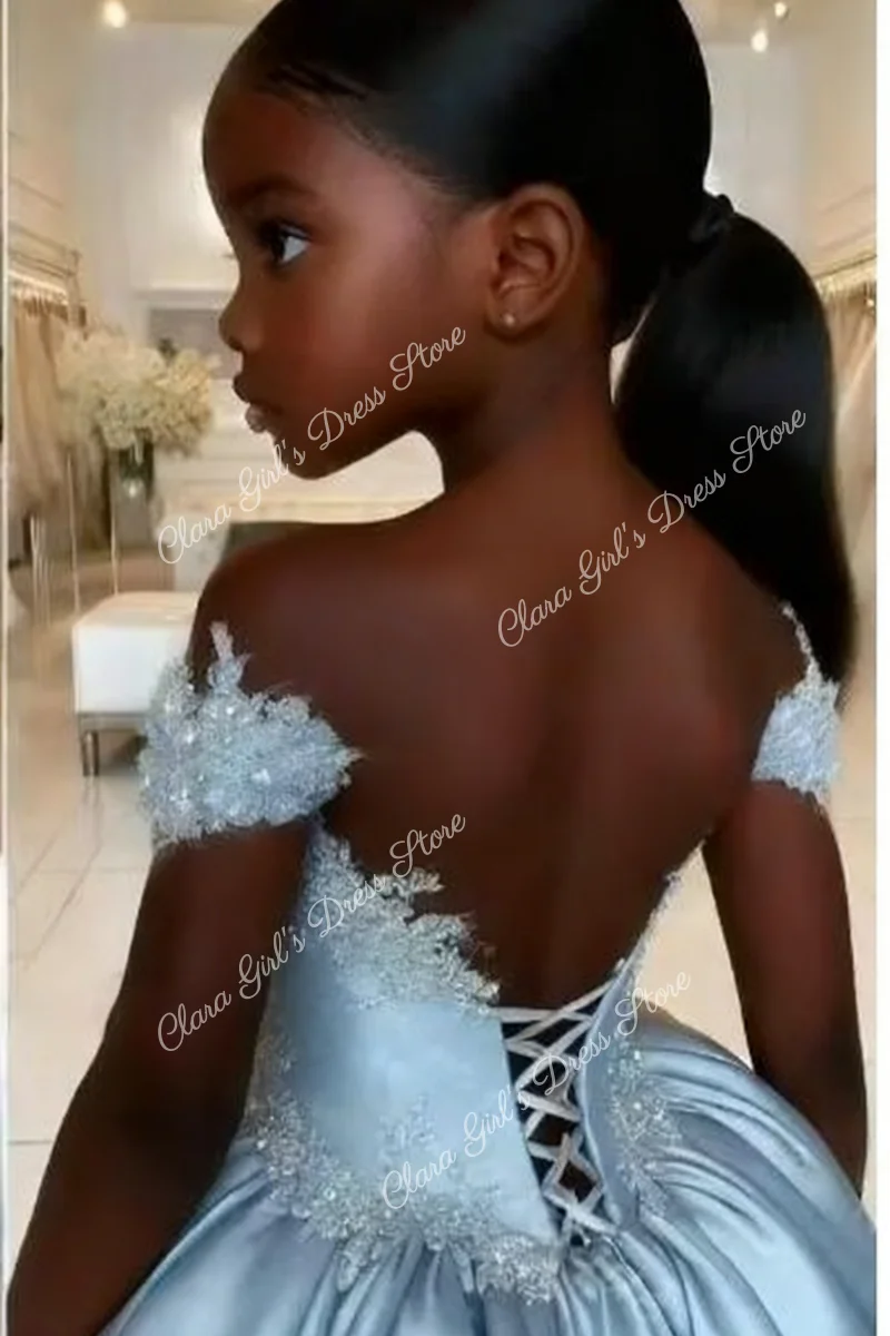 Голубое свадебное платье с цветочным принтом для девочек, атласная пышная юбка с открытыми плечами и аппликацией на спине, платье принцессы на заказ на день рождения
Голубое свадебное платье с цветочным принтом для девочек, атласная пышная юбка с открытыми плечами и аппликацией на спине, платье принцессы на заказ на день рождения