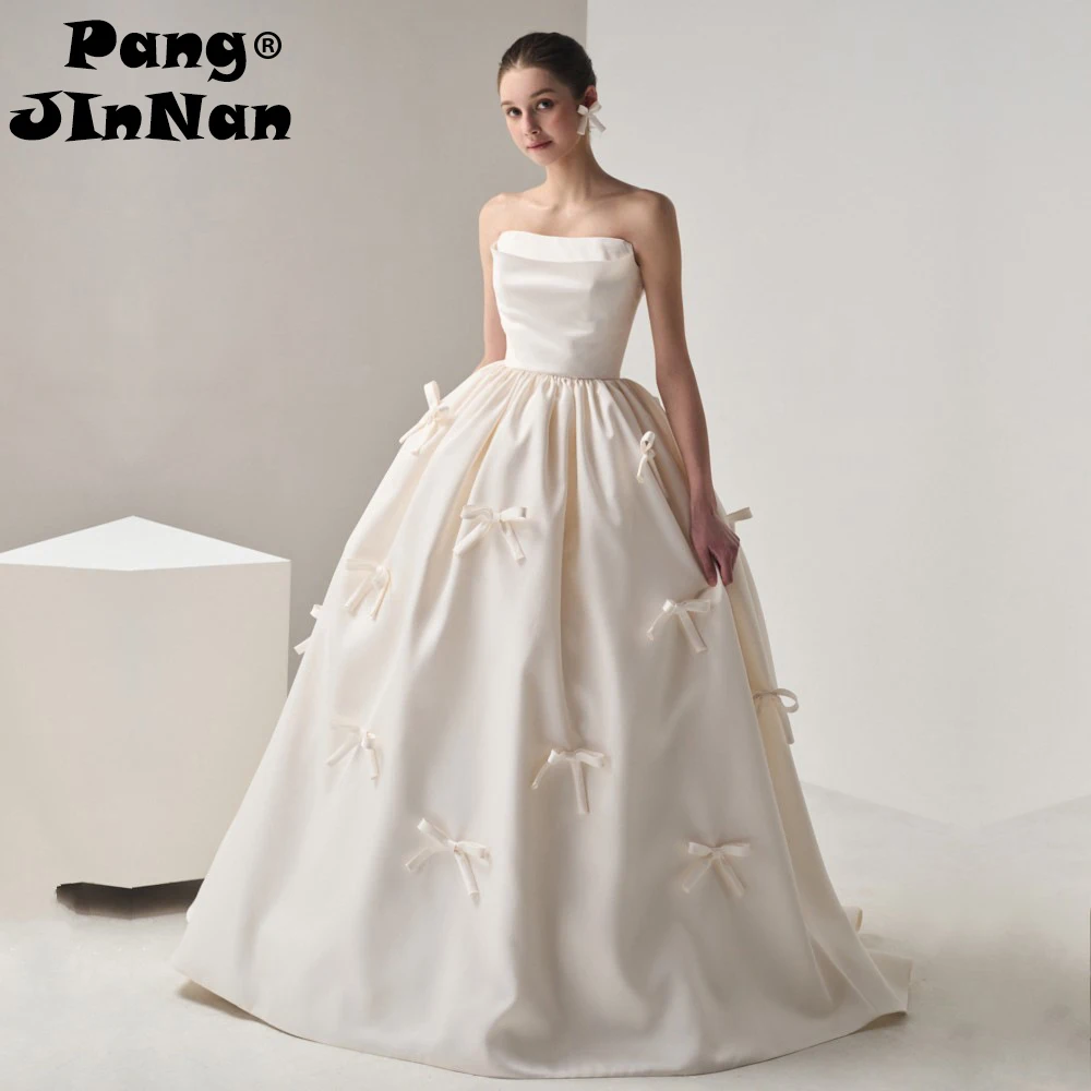PJN 2025 NEW Luxury Bow Strapless Wedding Dress Bride White Satin Reception Dresses Women Long Prom Cocktail Evening Party Dress
PJN 2025 NEW Luxury Bow Strapless Wedding Dress Bride White Satin Reception Dresses Women Long Prom Cocktail Evening Party Dress