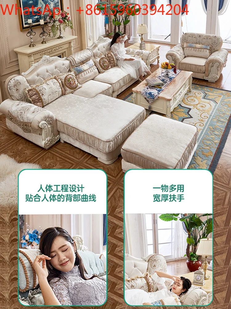 European combination simple cloth living room modern light extravagant size household luxury living room set
European combination simple cloth living room modern light extravagant size household luxury living room set
