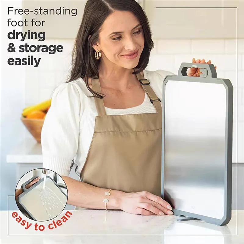 ABVS Large Stainless Steel Chopping Board With Sharpener For Kitchen Double-Sided Metal Cutting Board
ABVS Large Stainless Steel Chopping Board With Sharpener For Kitchen Double-Sided Metal Cutting Board