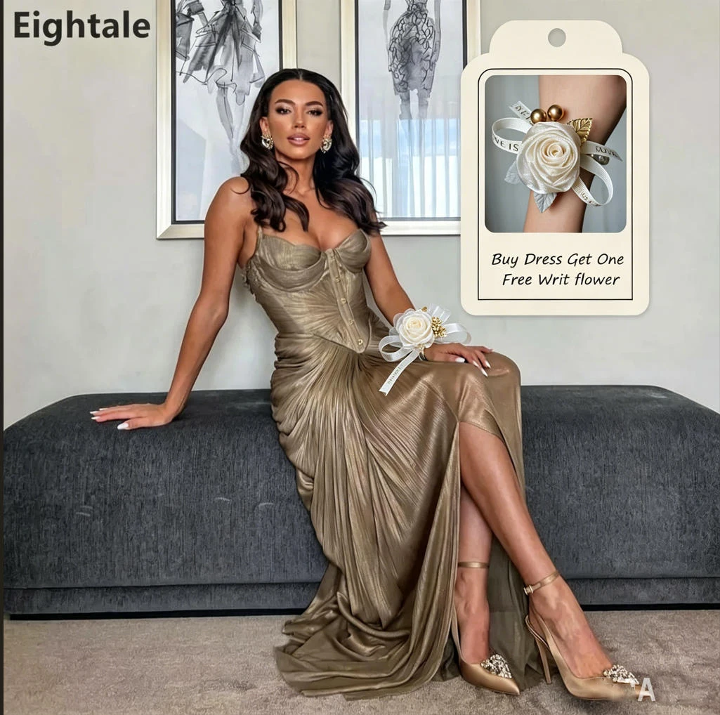Eightale 2025 Silk Chiffon Strapless Pleated Maxi Evening Dress Wedding Party Formal Prom Dress Dubai Party Gown Customized
Eightale 2025 Silk Chiffon Strapless Pleated Maxi Evening Dress Wedding Party Formal Prom Dress Dubai Party Gown Customized